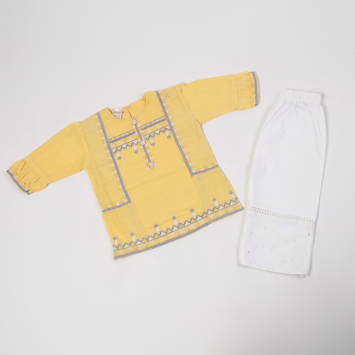 Girls Embroidered Shalwar Suit - Yellow, Girls Shalwar Kameez, Chase Value, Chase Value