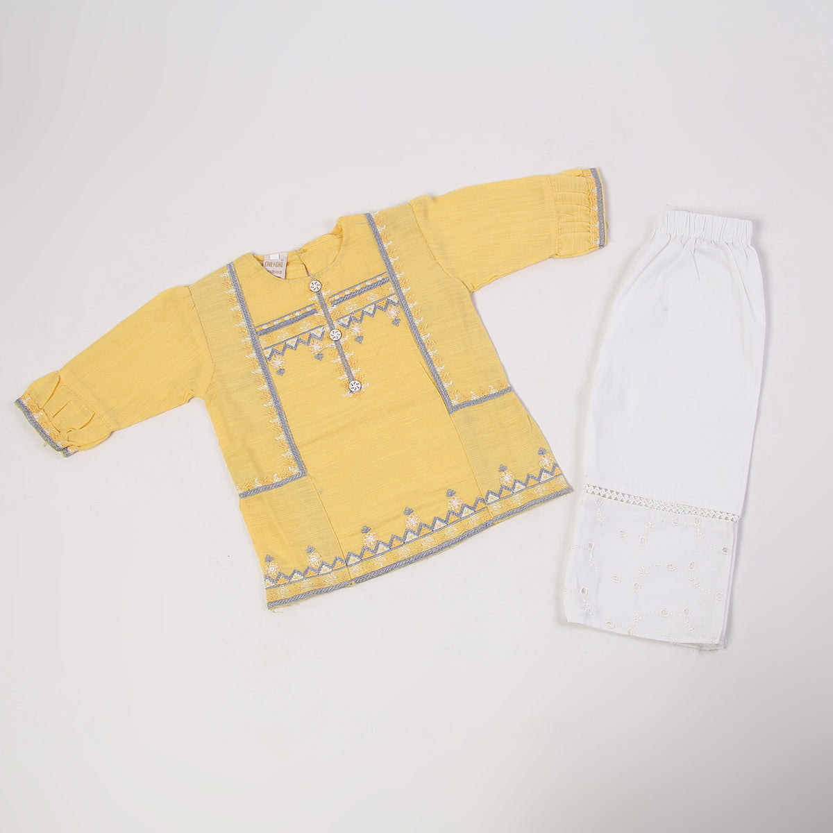 Girls Embroidered Shalwar Suit - Yellow, Girls Shalwar Kameez, Chase Value, Chase Value