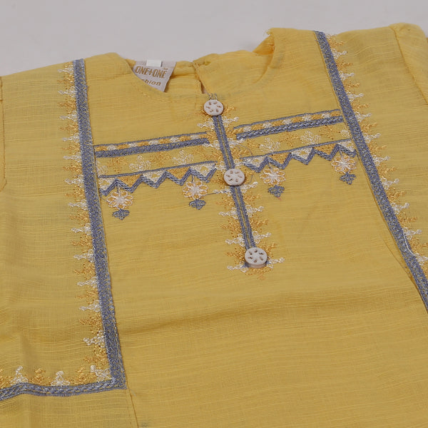 Girls Embroidered Shalwar Suit - Yellow