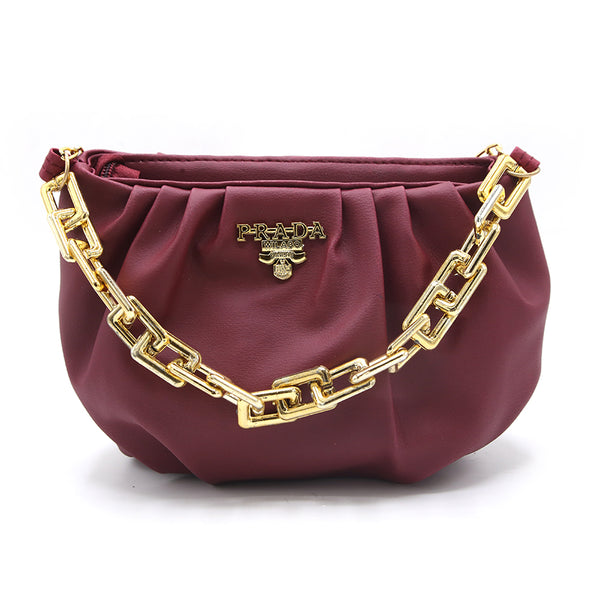 Women's Shoulder Bag - Maroon