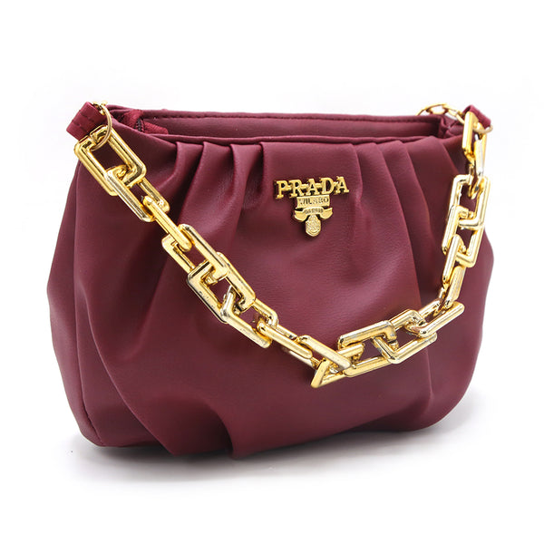 Women's Shoulder Bag - Maroon