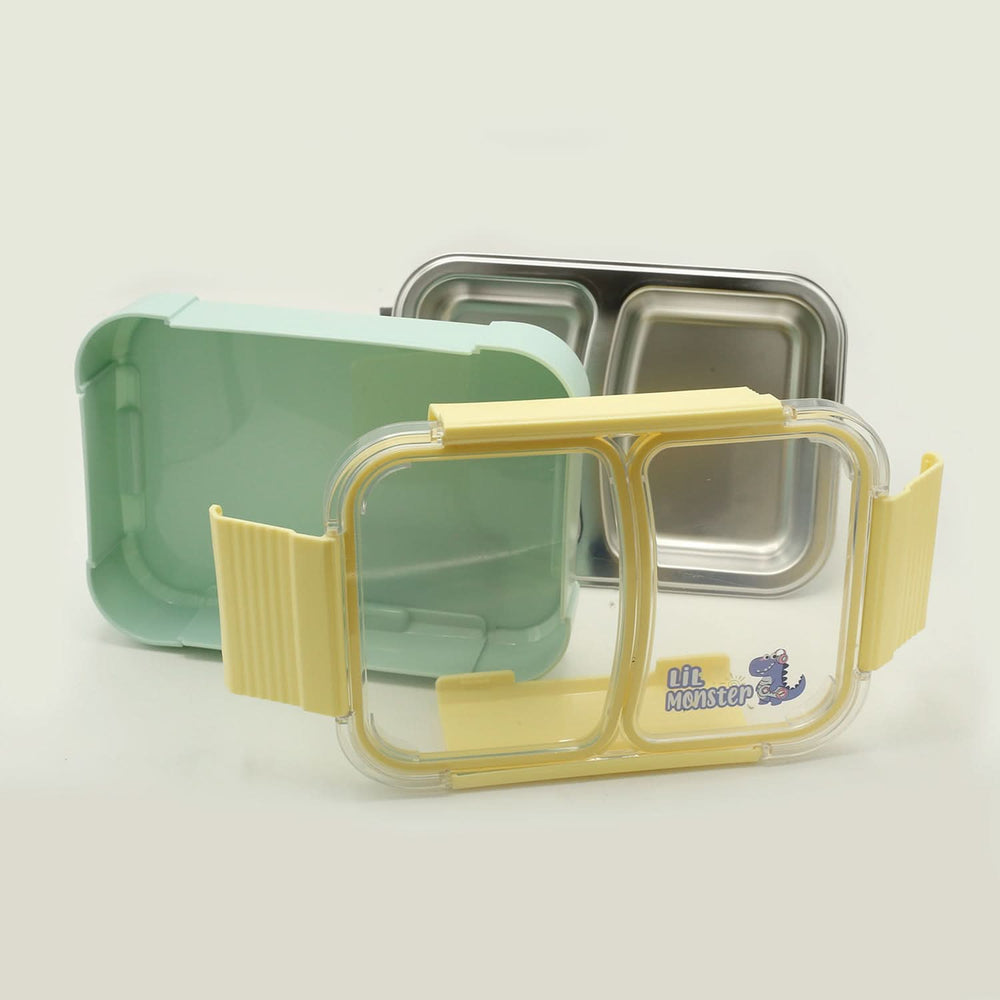 Stainless Steel Lunch Box, 2 Compartments - Sea Green, Tiffin Boxes & Bottles, Chase Value, Chase Value
