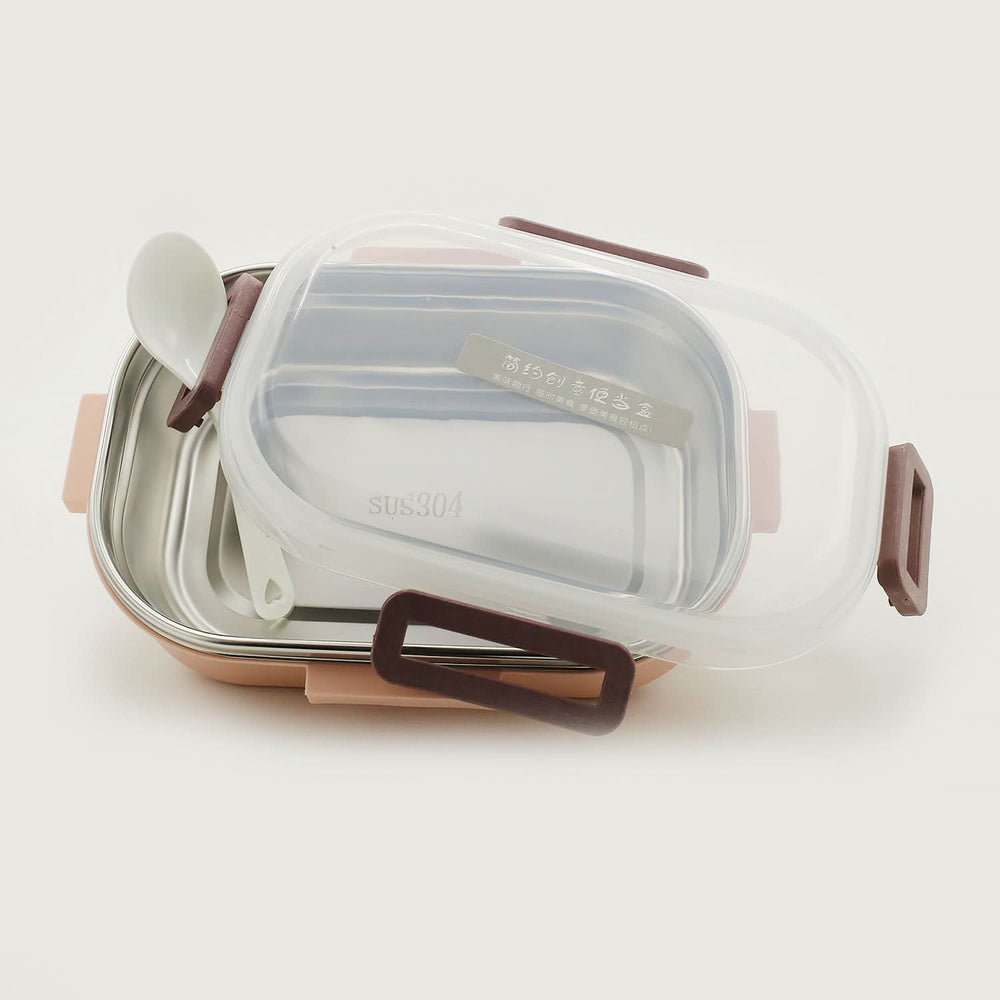 Stainless Steel Lunch Box - Peach, Tiffin Boxes & Bottles, Chase Value, Chase Value