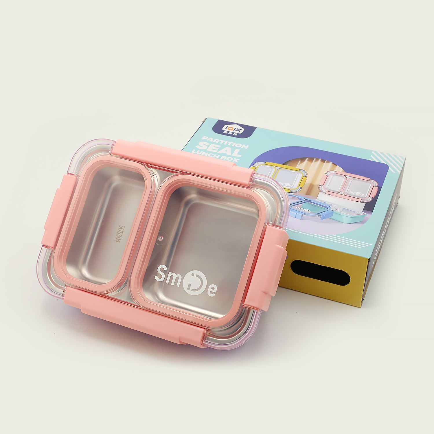 Stainless Steel Lunch Box, 2 Compartments - Purple, Tiffin Boxes & Bottles, Chase Value, Chase Value