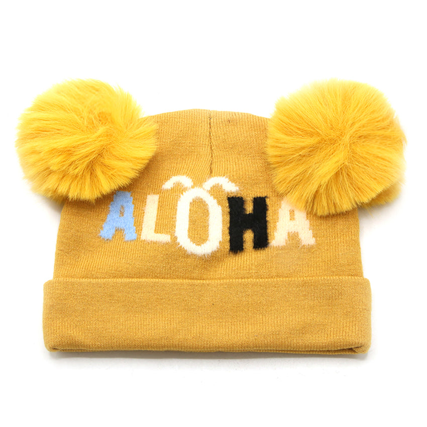 Kids Woolen Cap - Mustard