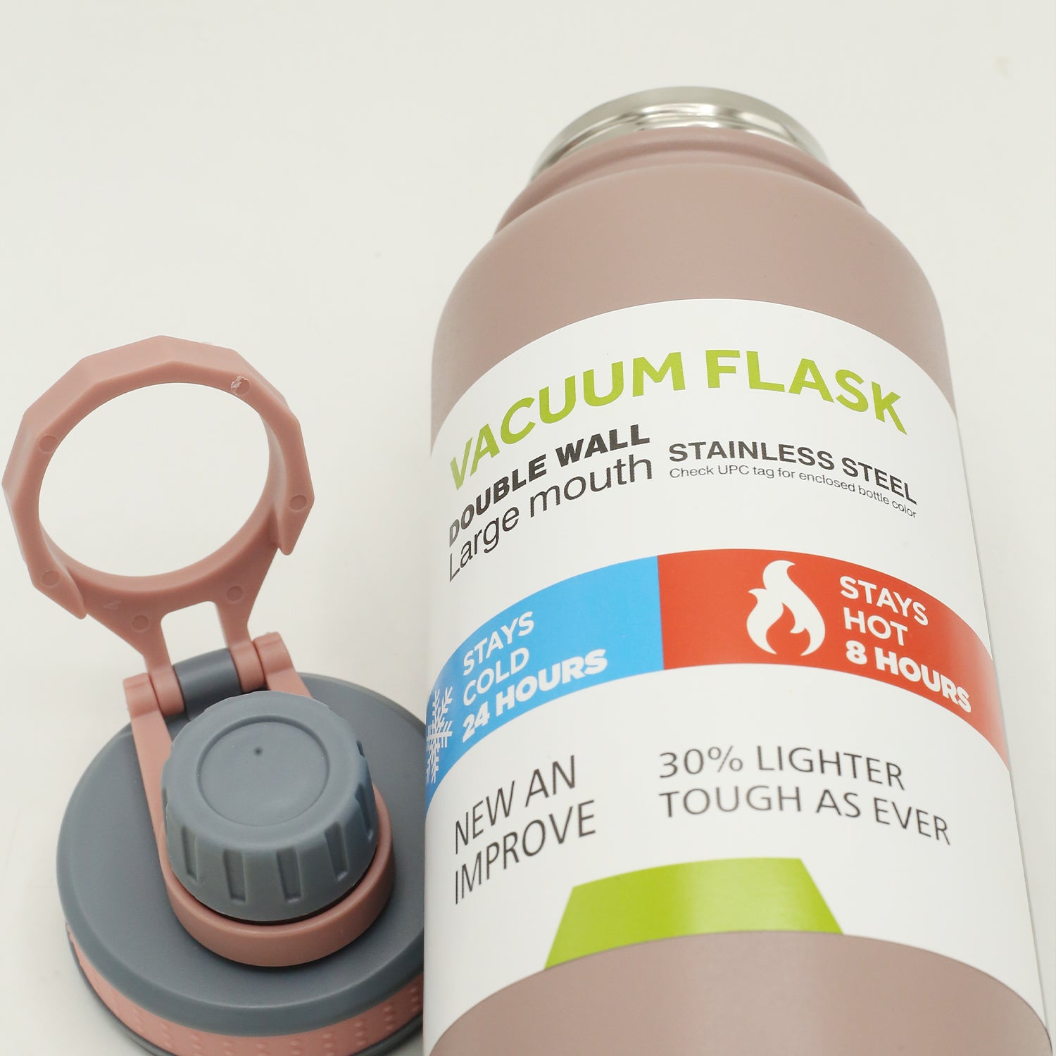 Stainless Steel Vacuum Flask - 1000Ml - Tea Pink, Thermos & Mug, Chase Value, Chase Value