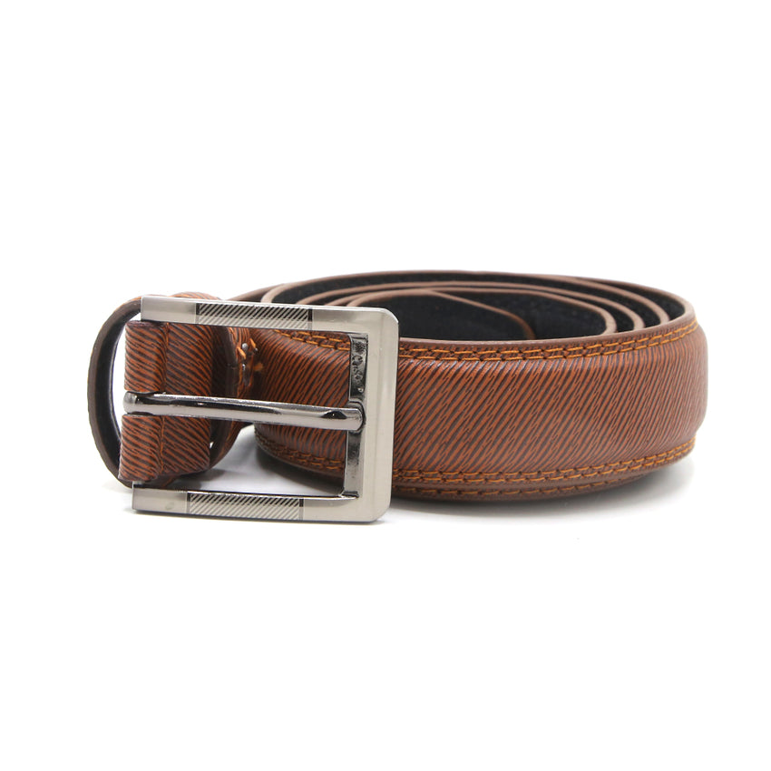 Men's Belt With Pinlock - Mustard