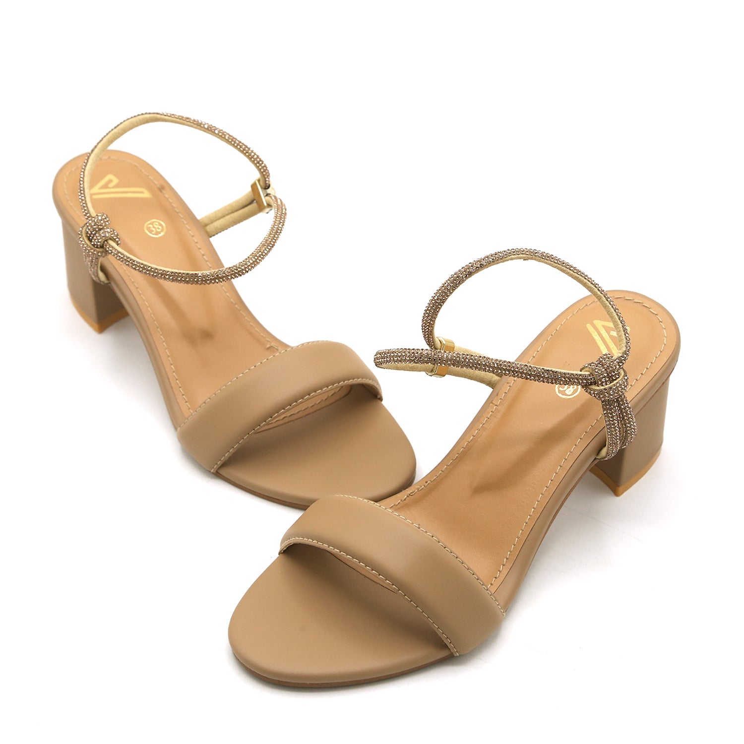 Women's Heel Sandal - Beige, Women Heels, Chase Value, Chase Value