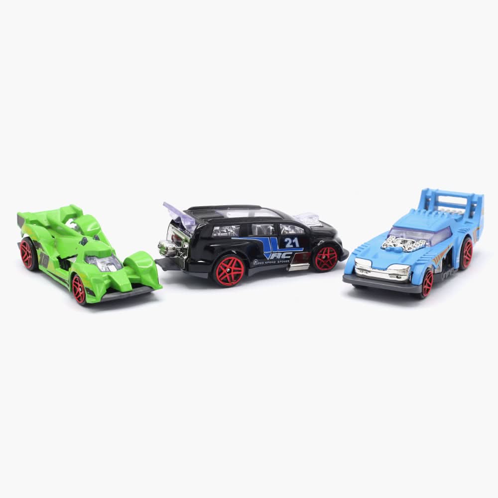 Kids 3Pcs Car Set - Multi Color, Non-Remote Control, Chase Value, Chase Value