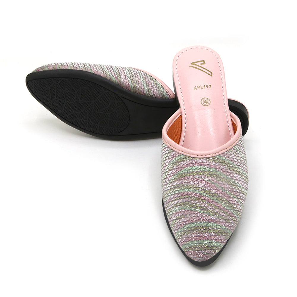 Valuable Women's Backless Pump - Peach, Women Backless Pumps, Chase Value, Chase Value