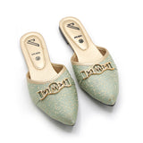 Valuable Women's Backless Pump - Green, Women Backless Pumps, Chase Value, Chase Value