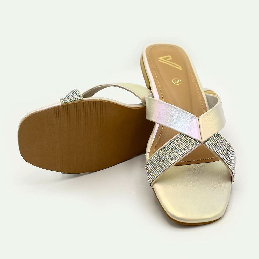 Women's Sandal - Golden, Women Slippers, Chase Value, Chase Value