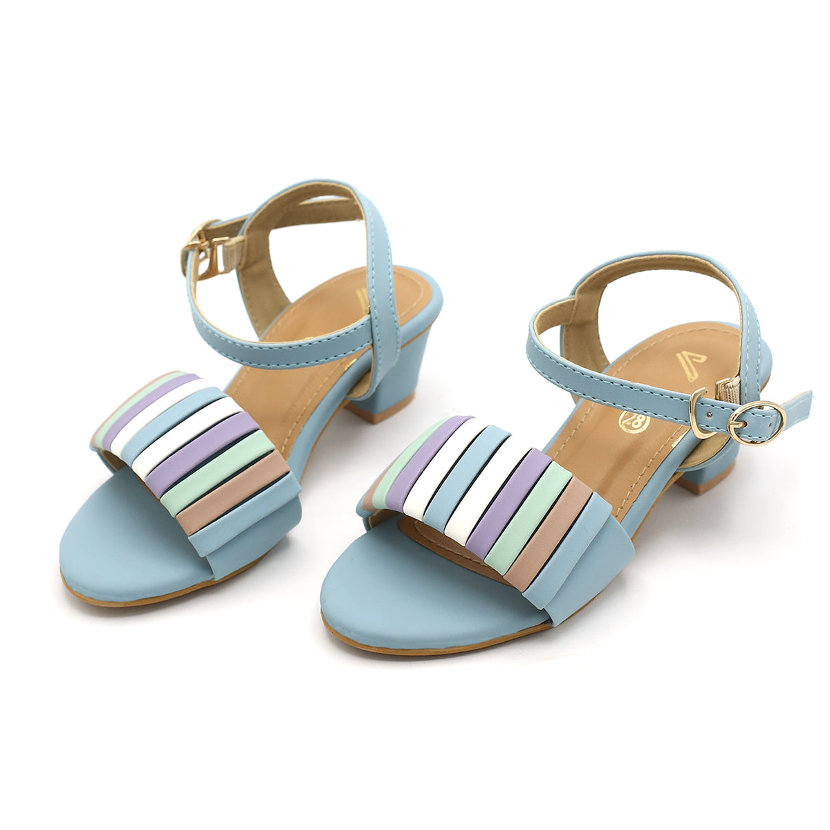 Girls Fancy Heel Sandal - Cyan, Girls Heels, Chase Value, Chase Value