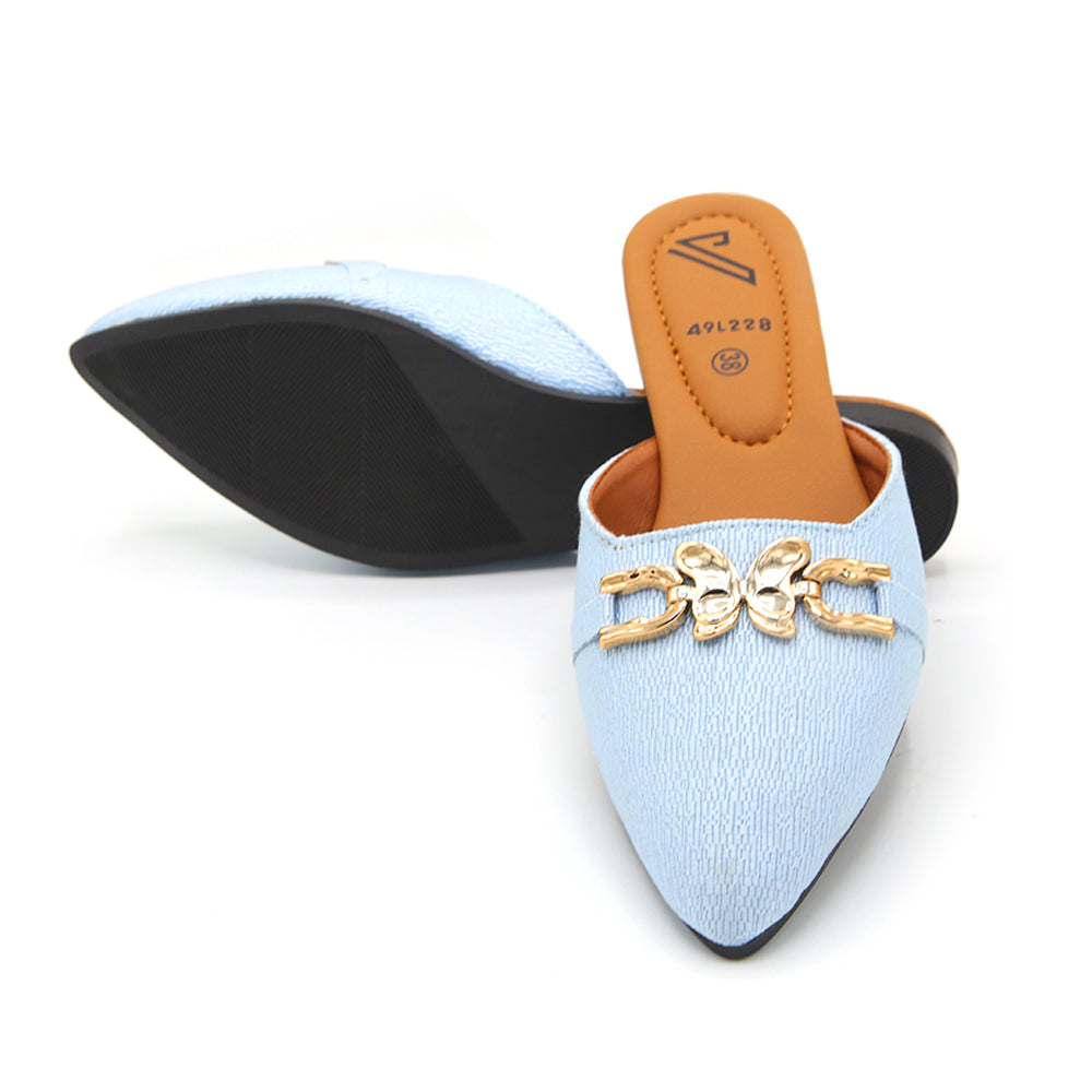 Valuable Women's Backless Pump - Cyan, Women Backless Pumps, Chase Value, Chase Value