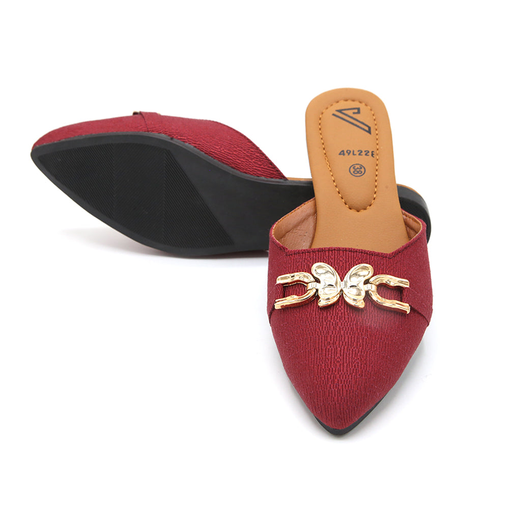 Valuable Women's Backless Pump - Maroon, Women Backless Pumps, Chase Value, Chase Value