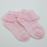 Girls Frill Sock - Baby Pink, Girls Socks, Chase Value, Chase Value