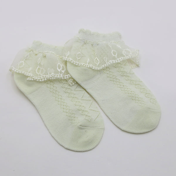 Girls Frill Sock - Light Green