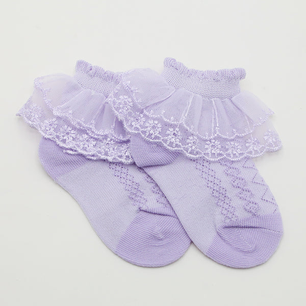 Girls Frill Sock - Purple, Girls Socks, Chase Value, Chase Value