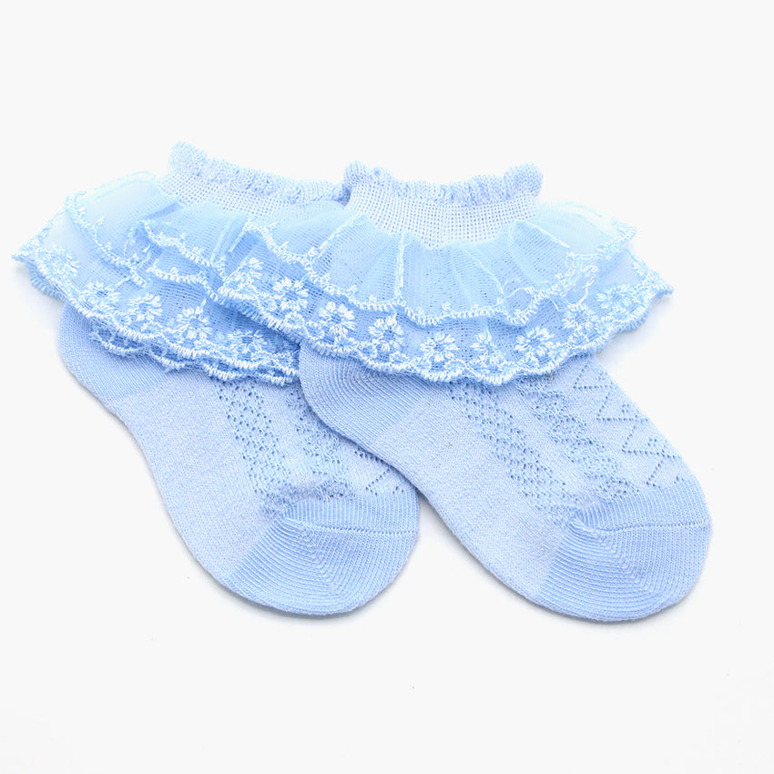 Girls Frill Sock - Light Blue – Chase Value