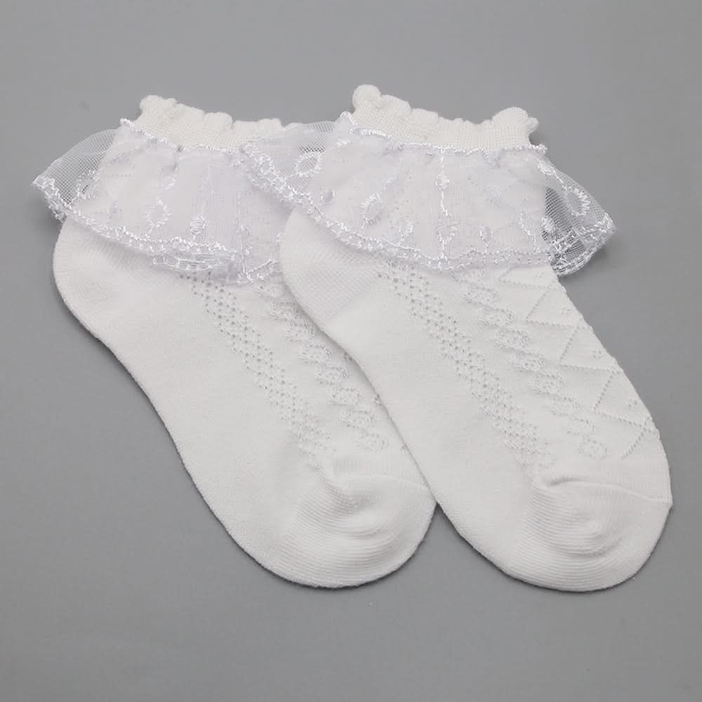 Girls Frill Sock - White, Girls Socks, Chase Value, Chase Value