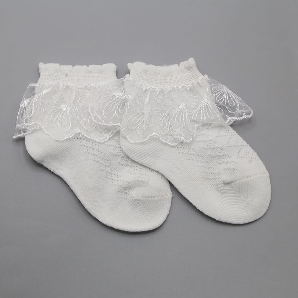 Girls Frill Sock - White, Girls Socks, Chase Value, Chase Value