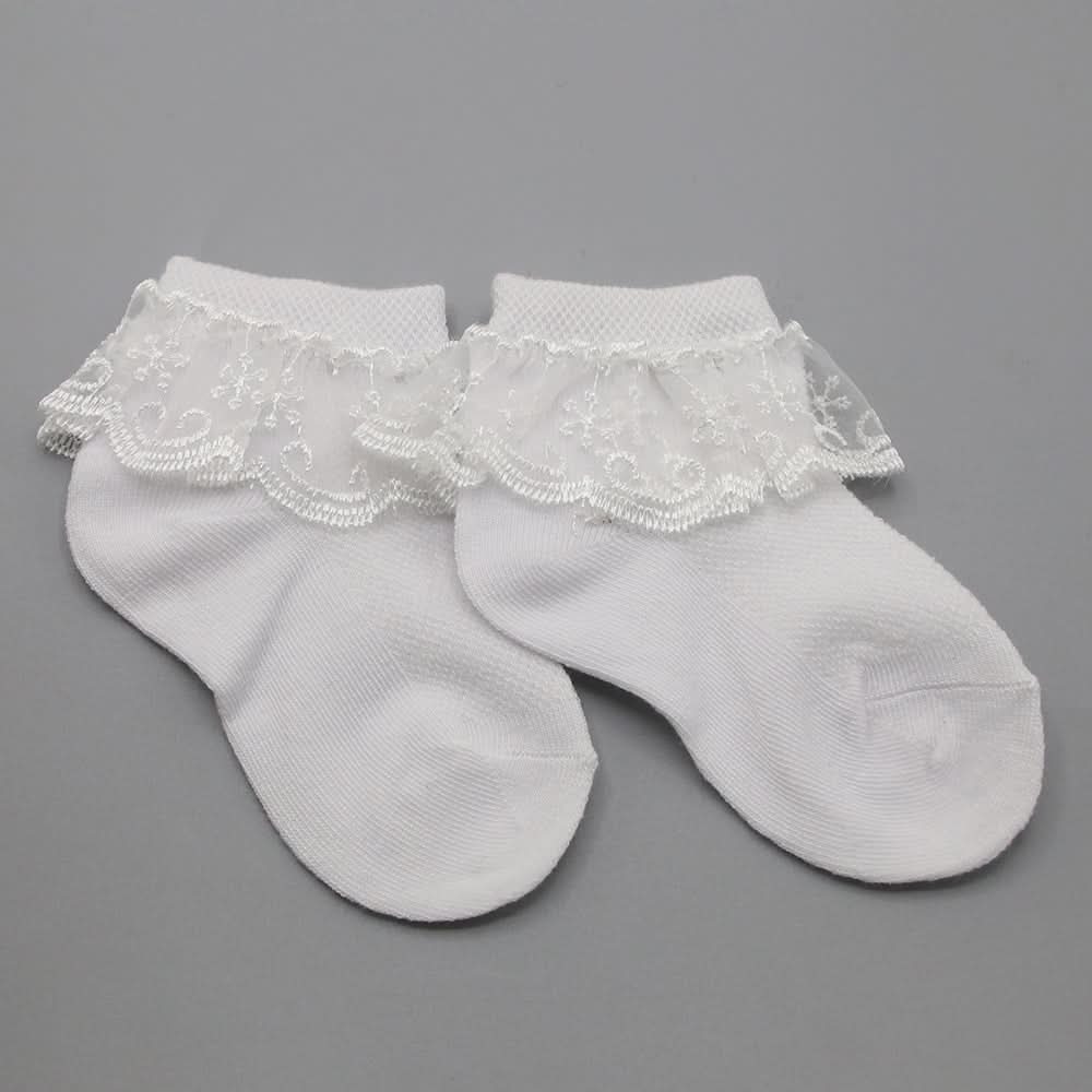 Girls Frill Sock - White, Girls Socks, Chase Value, Chase Value