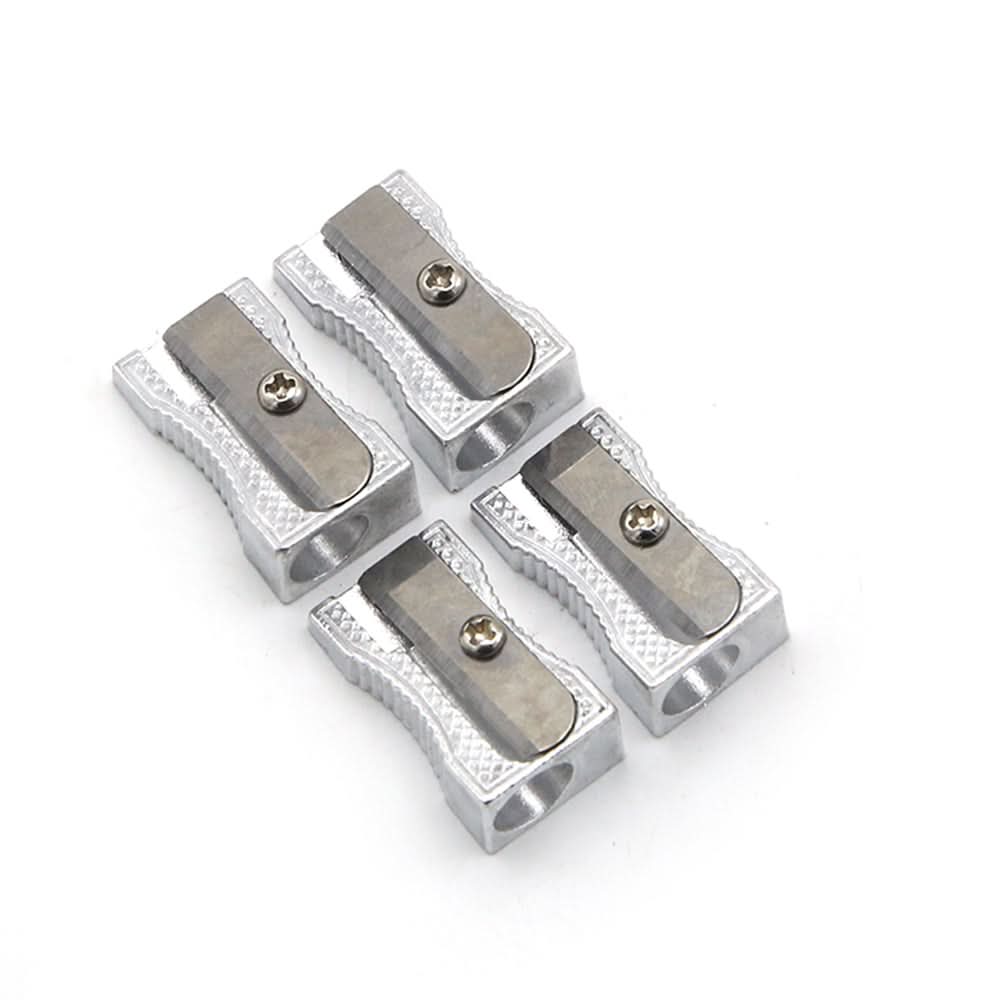 Metal Mini Sharpener Pack of 4 - Silver, Stationery Supplies, Chase Value, Chase Value