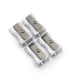 Metal Mini Sharpener Pack of 4 - Silver, Stationery Supplies, Chase Value, Chase Value