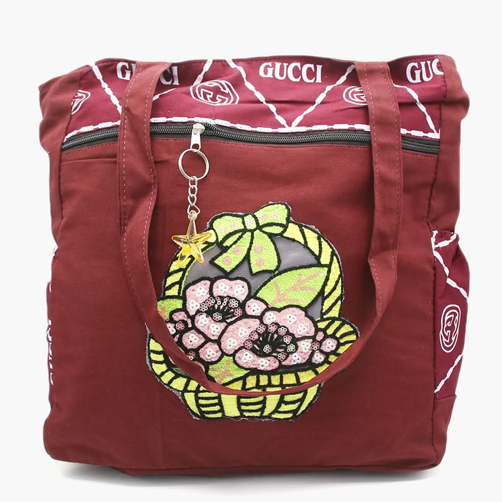 Women's Fabric Bag - Maroon, Women Bags, Chase Value, Chase Value