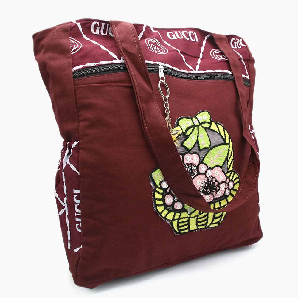 Women's Fabric Bag - Maroon, Women Bags, Chase Value, Chase Value