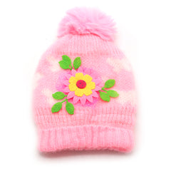 Kids Woolen Cap - Pink