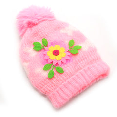 Kids Woolen Cap - Pink