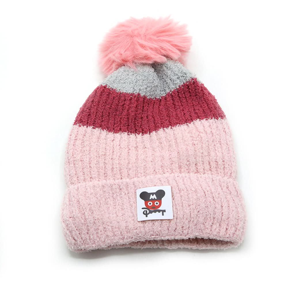 Kids Woollen Cap - Light Pink, Girls Caps & Hats, Chase Value, Chase Value