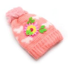 Kids Woolen Cap - Peach