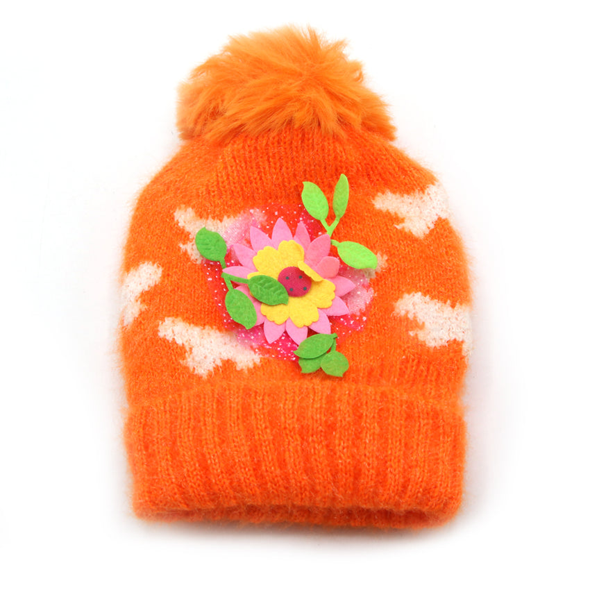 Kids Woolen Cap - Orange