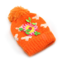 Kids Woolen Cap - Orange