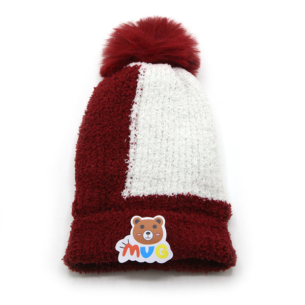 Kids Woollen Cap - Maroon