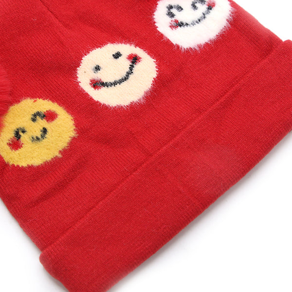 Kids Woolen Cap - Red