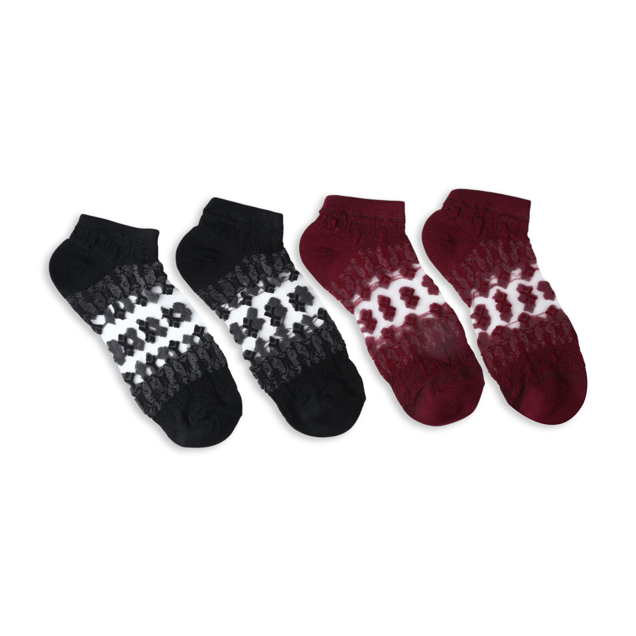 Women's Socks Pack of 2 - Maroon & Grey, Women Socks Stocking & Gloves, Chase Value, Chase Value