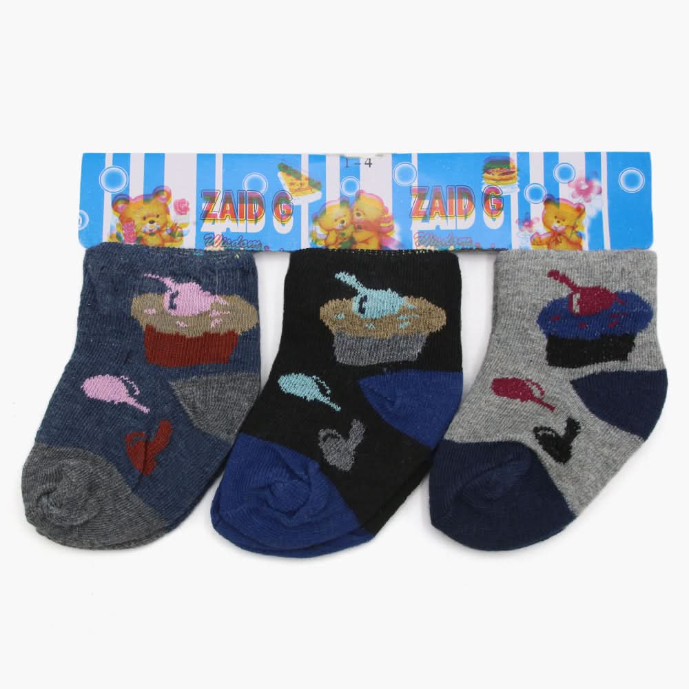 Boys Socks Pack Of 3 - Multi Color, Boys Socks, Chase Value, Chase Value