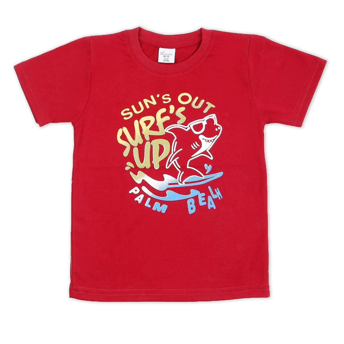 Boys Half Sleeves T-Shirt - Maroon, Boys T-Shirts, Chase Value, Chase Value