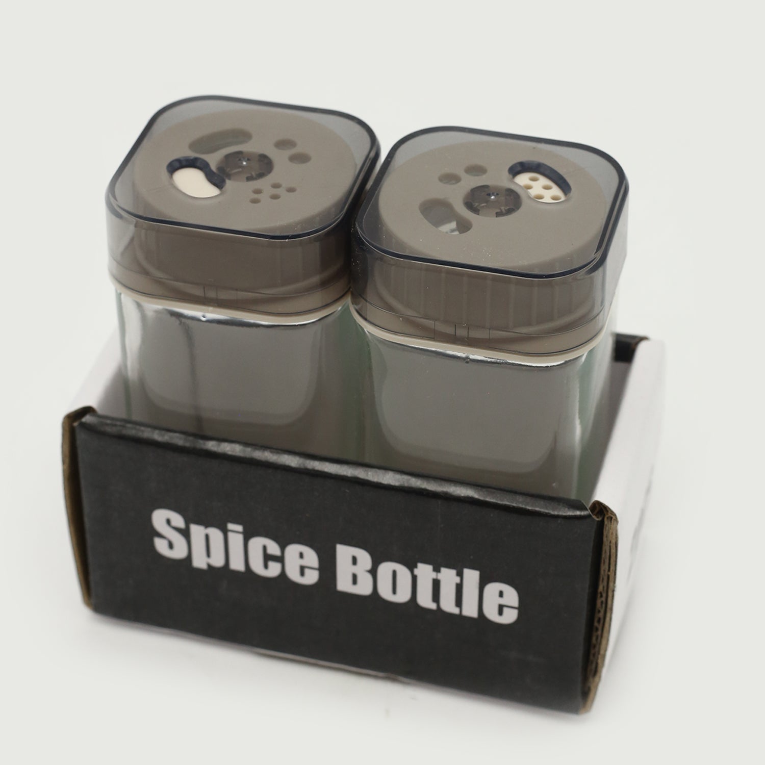 Salt & Pepper Glass 2Pc - Grey, Spice Boxes, Chase Value, Chase Value