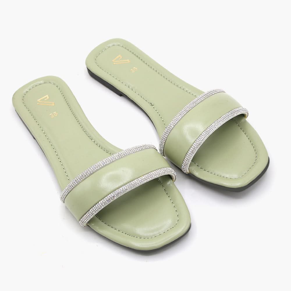 Women's Slipper - Dark Green, Women Slippers, Chase Value, Chase Value