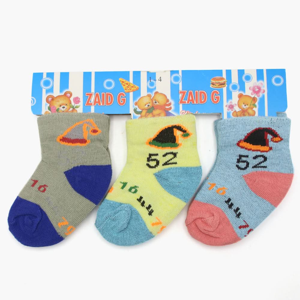 Boys Socks Pack Of 3 - Multi Color, Boys Socks, Chase Value, Chase Value