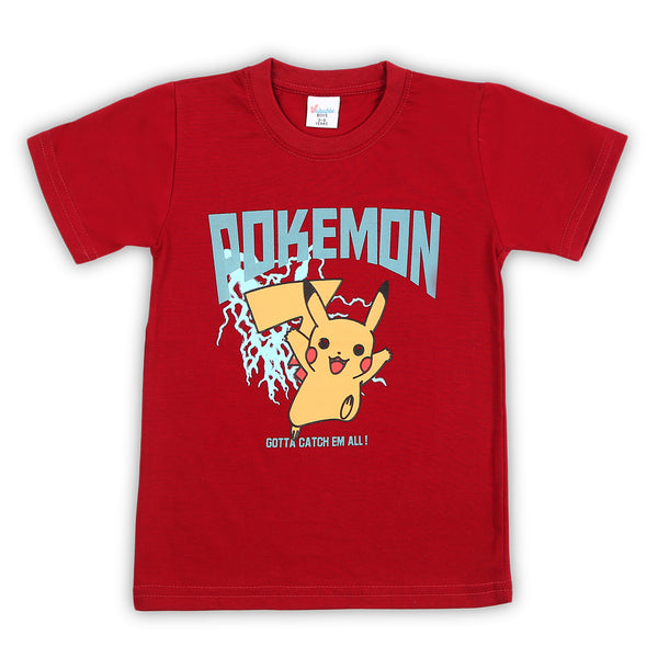 Boys Half Sleeves T-Shirt - Maroon
