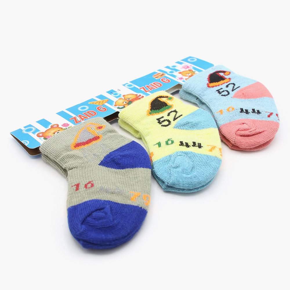 Boys Socks Pack Of 3 - Multi Color, Boys Socks, Chase Value, Chase Value