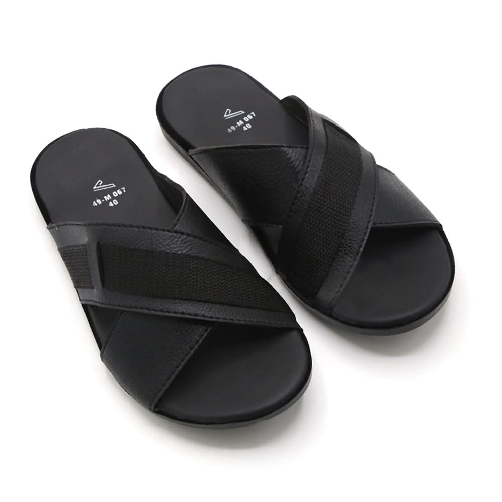 Men's Casual Slippers - Black, Men's Slippers, Chase Value, Chase Value
