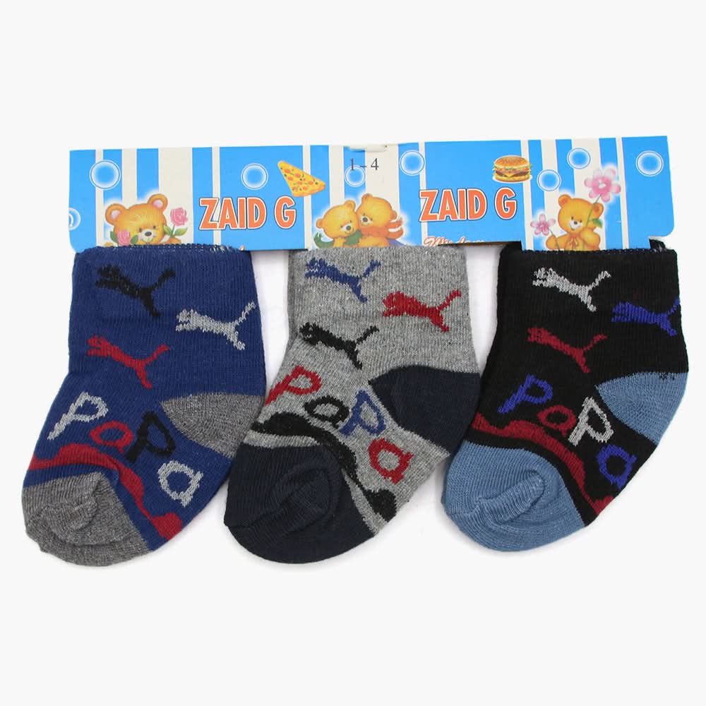 Boys Socks Pack Of 3 - Multi Color, Boys Socks, Chase Value, Chase Value