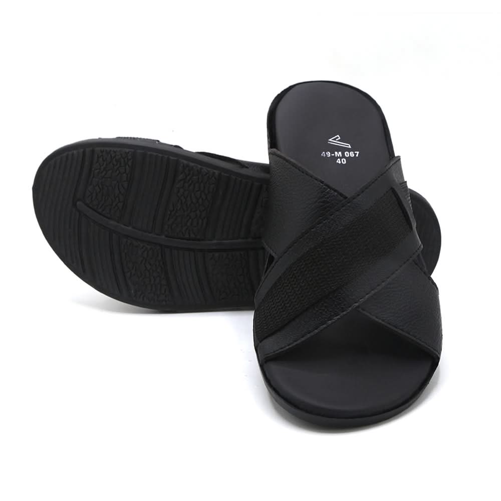Men's Casual Slippers - Black, Men's Slippers, Chase Value, Chase Value
