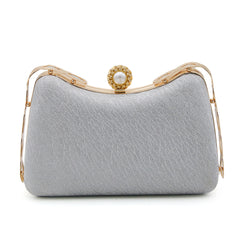 Women's Fancy Clutch - Silver